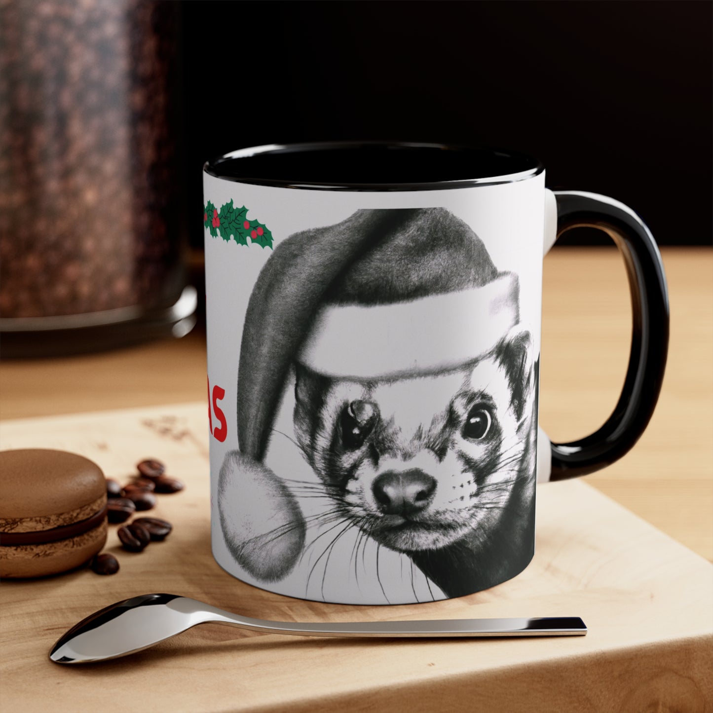 Christmas Santa Ferret Cute Adorable Coffee Mug Merry Christmas, 11oz