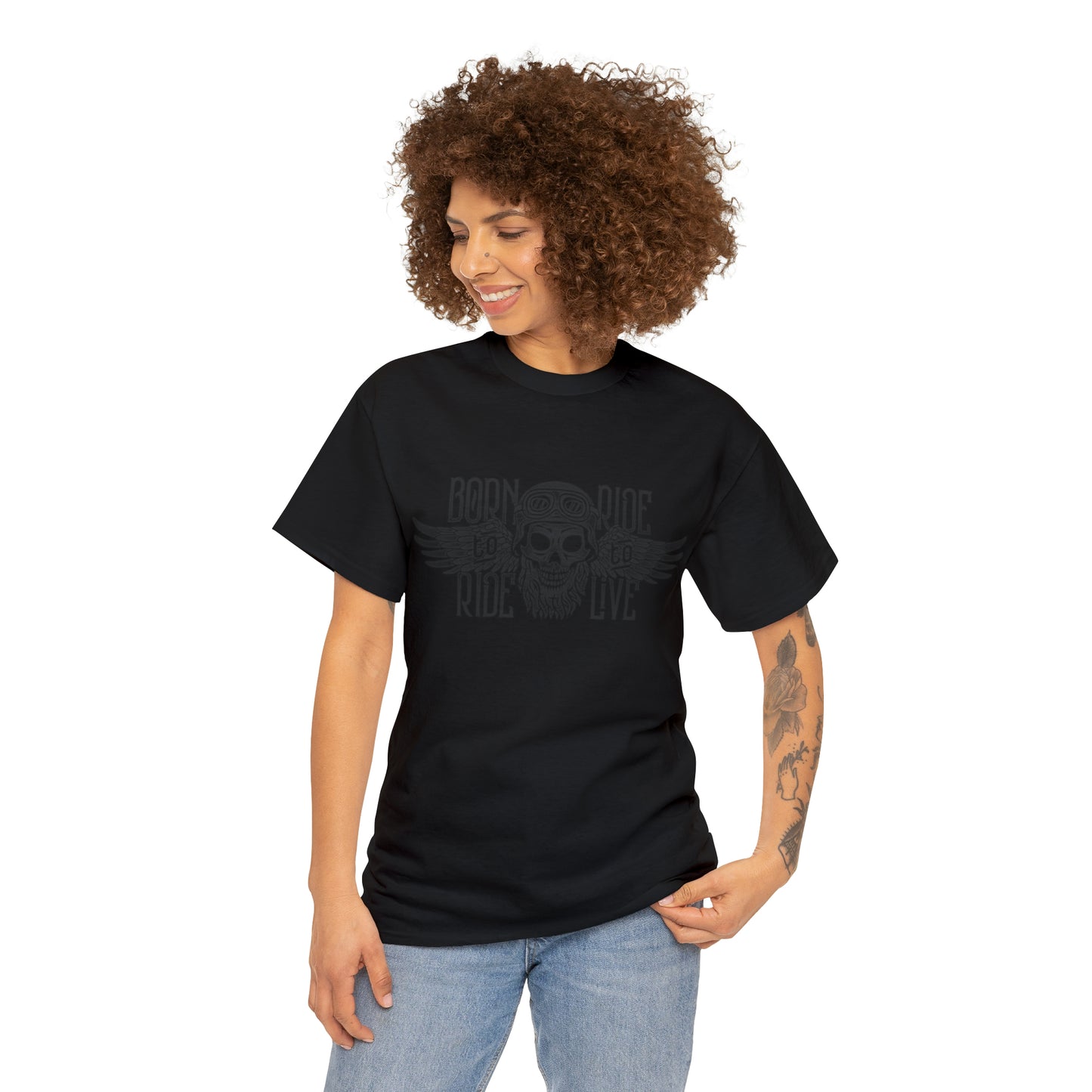 Born To Ride, Ride To Live Heavy Cotton Tee