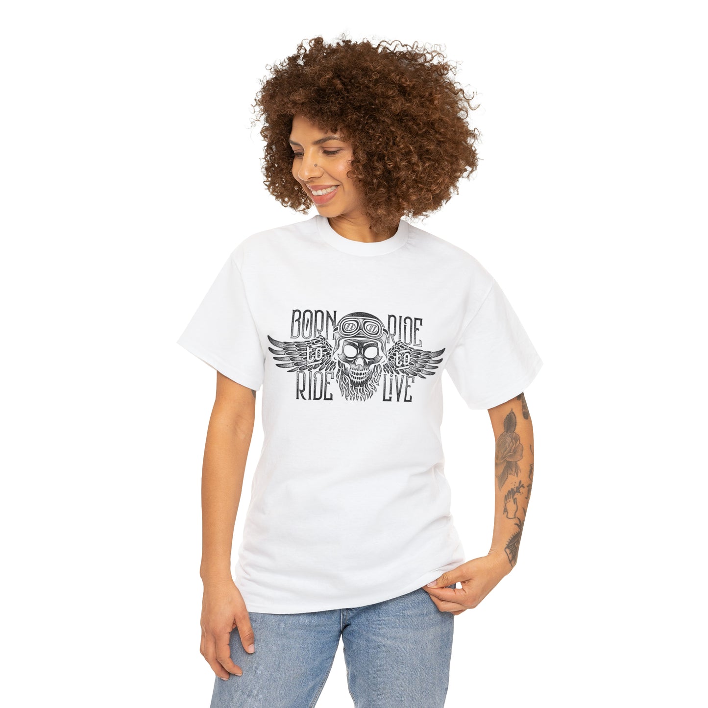 Born To Ride, Ride To Live Heavy Cotton Tee