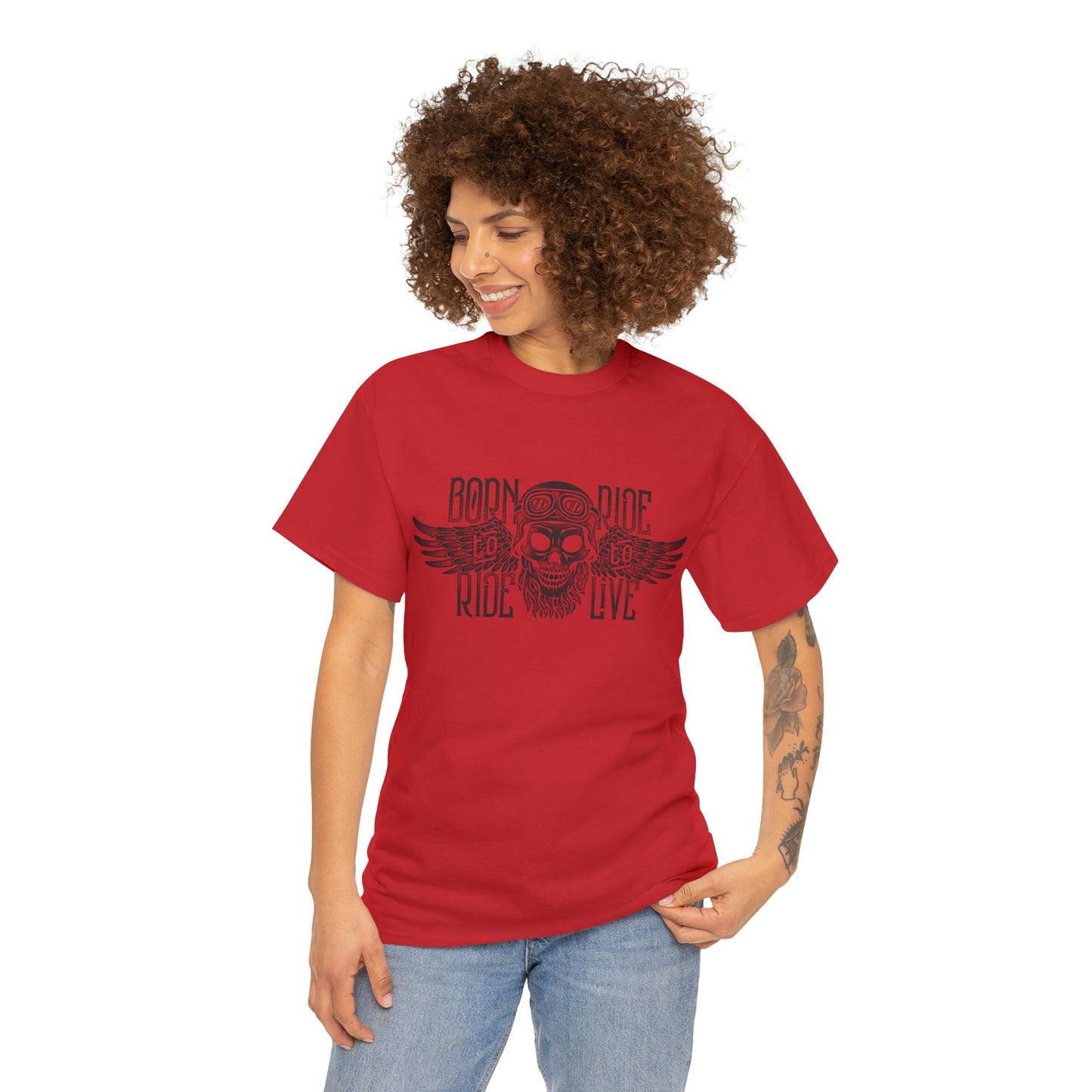 Born To Ride, Ride To Live Heavy Cotton Tee