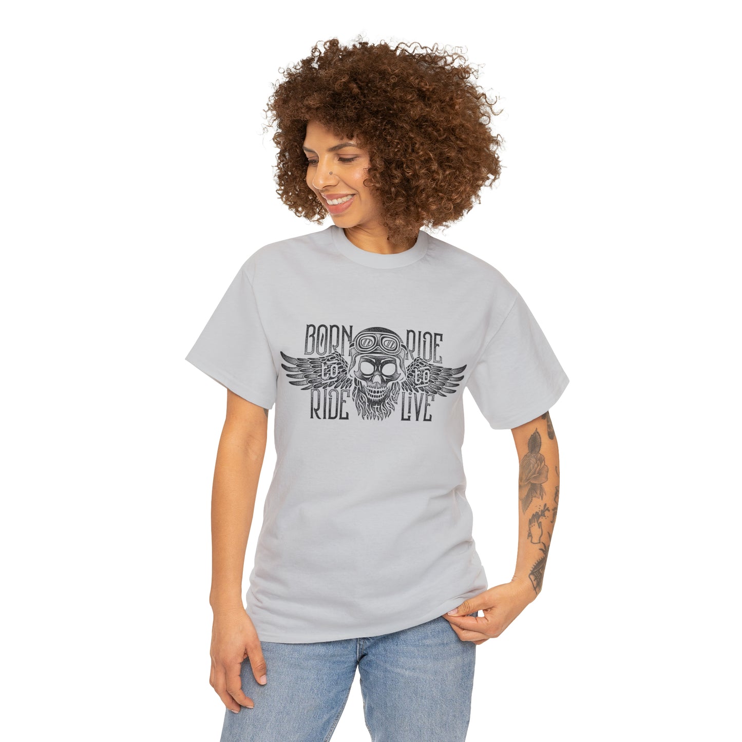 Born To Ride, Ride To Live Heavy Cotton Tee