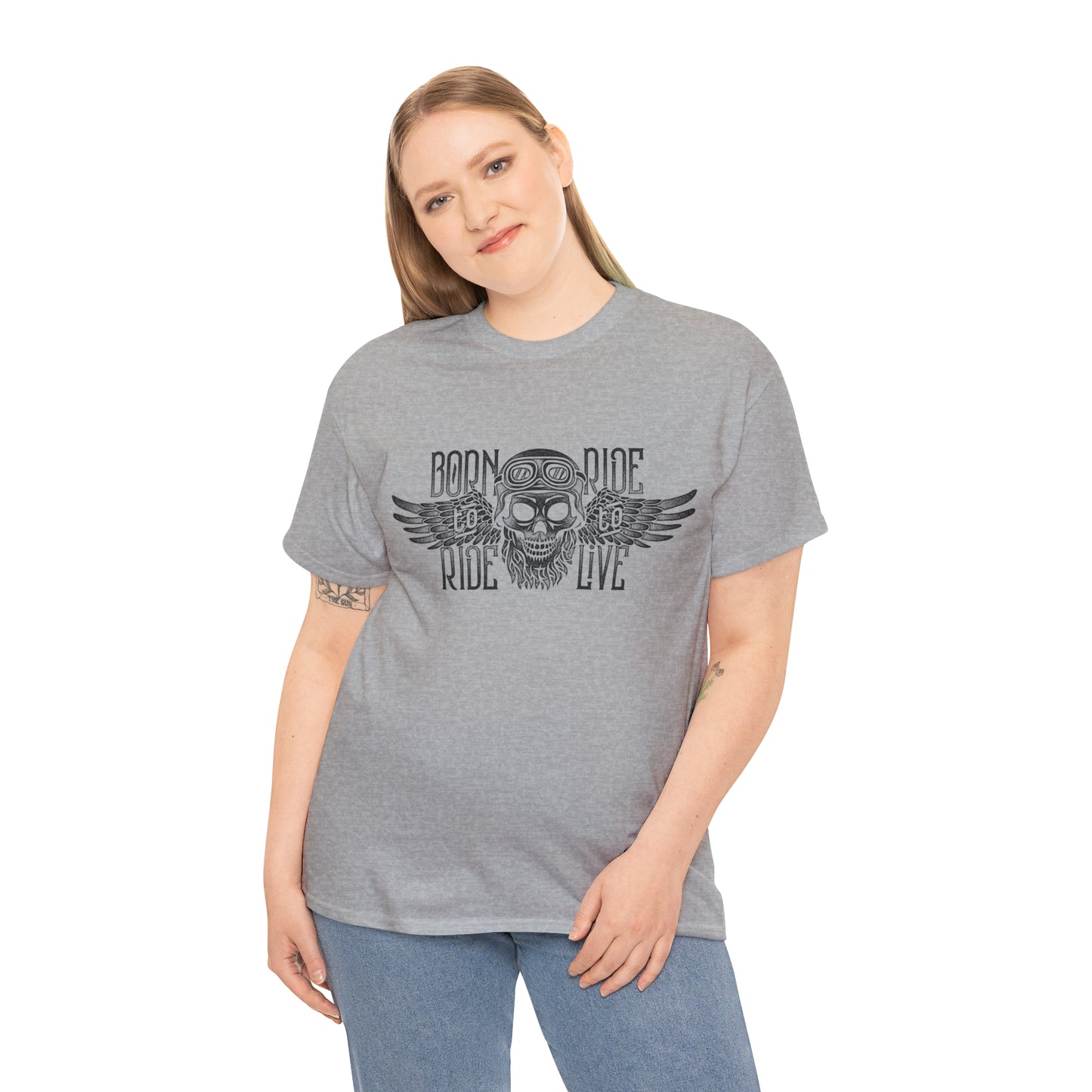 Born To Ride, Ride To Live Heavy Cotton Tee