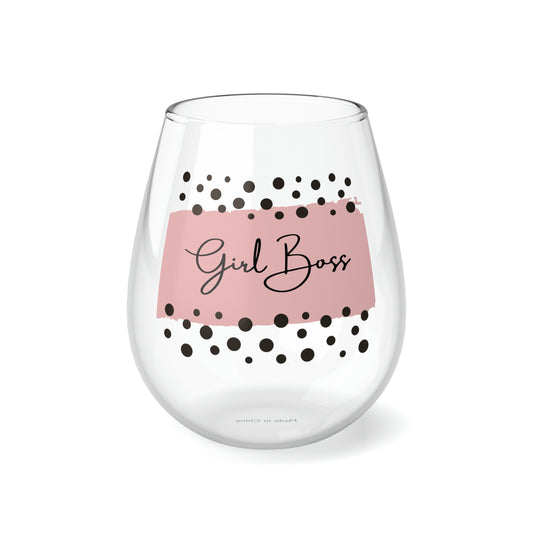 GIRL BOSS Stemless Wine Glass, 11.75oz