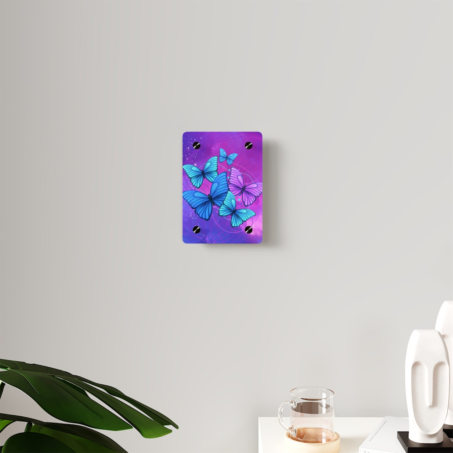 Acrylic Wall Print - "Butterflies in Blues and Purples"