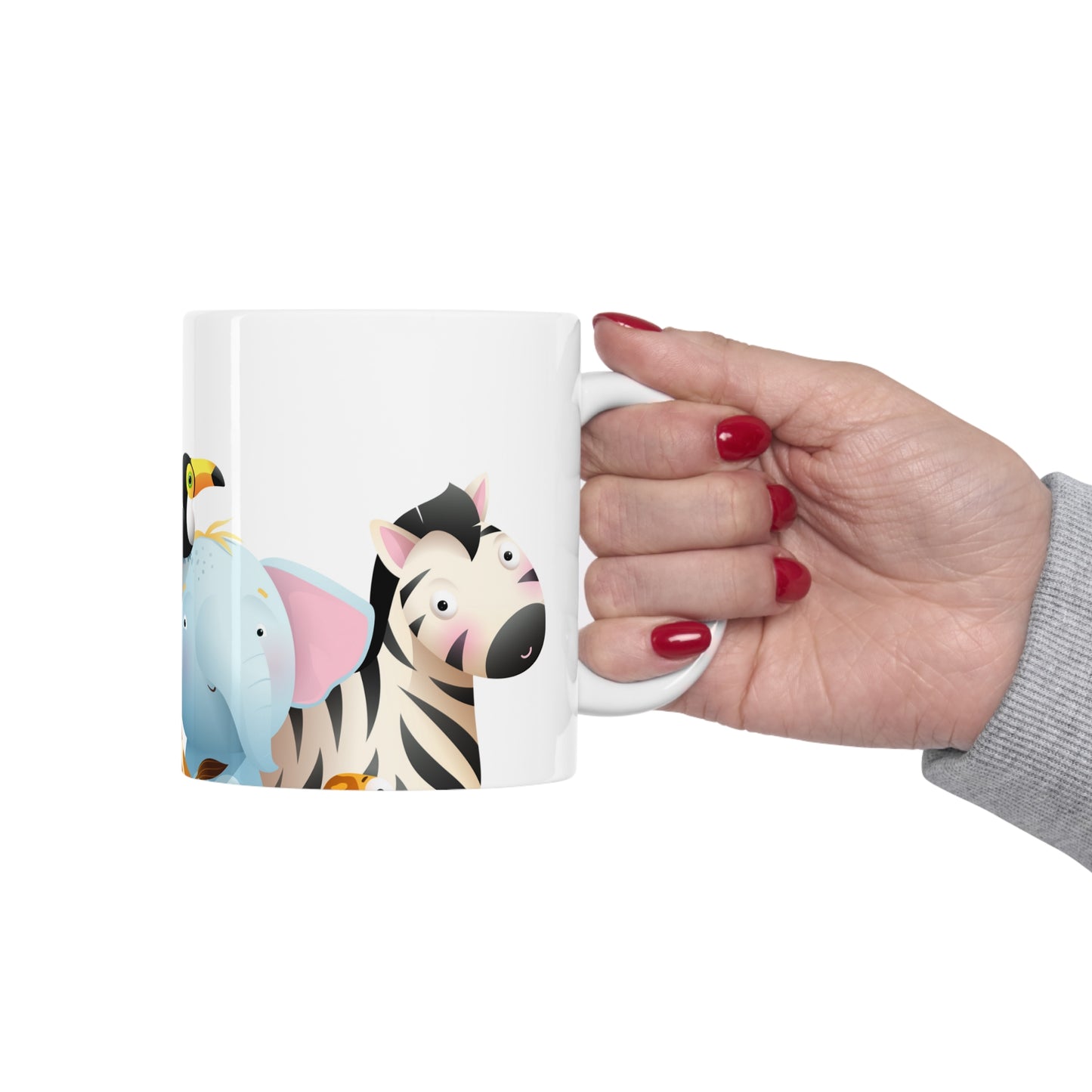 Cute Animals Lion Giraffe Toucan Zebra Ceramic Mug 11oz