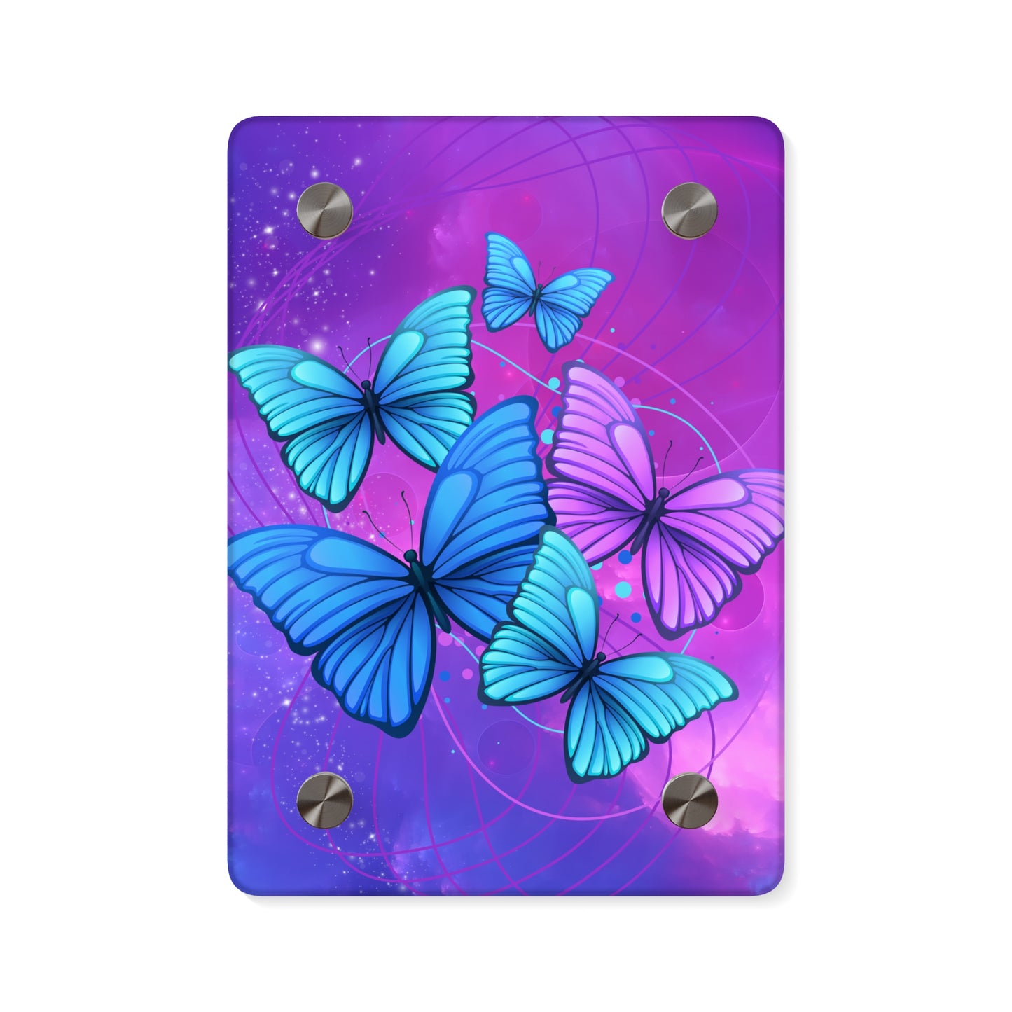 Acrylic Wall Print - "Butterflies in Blues and Purples"