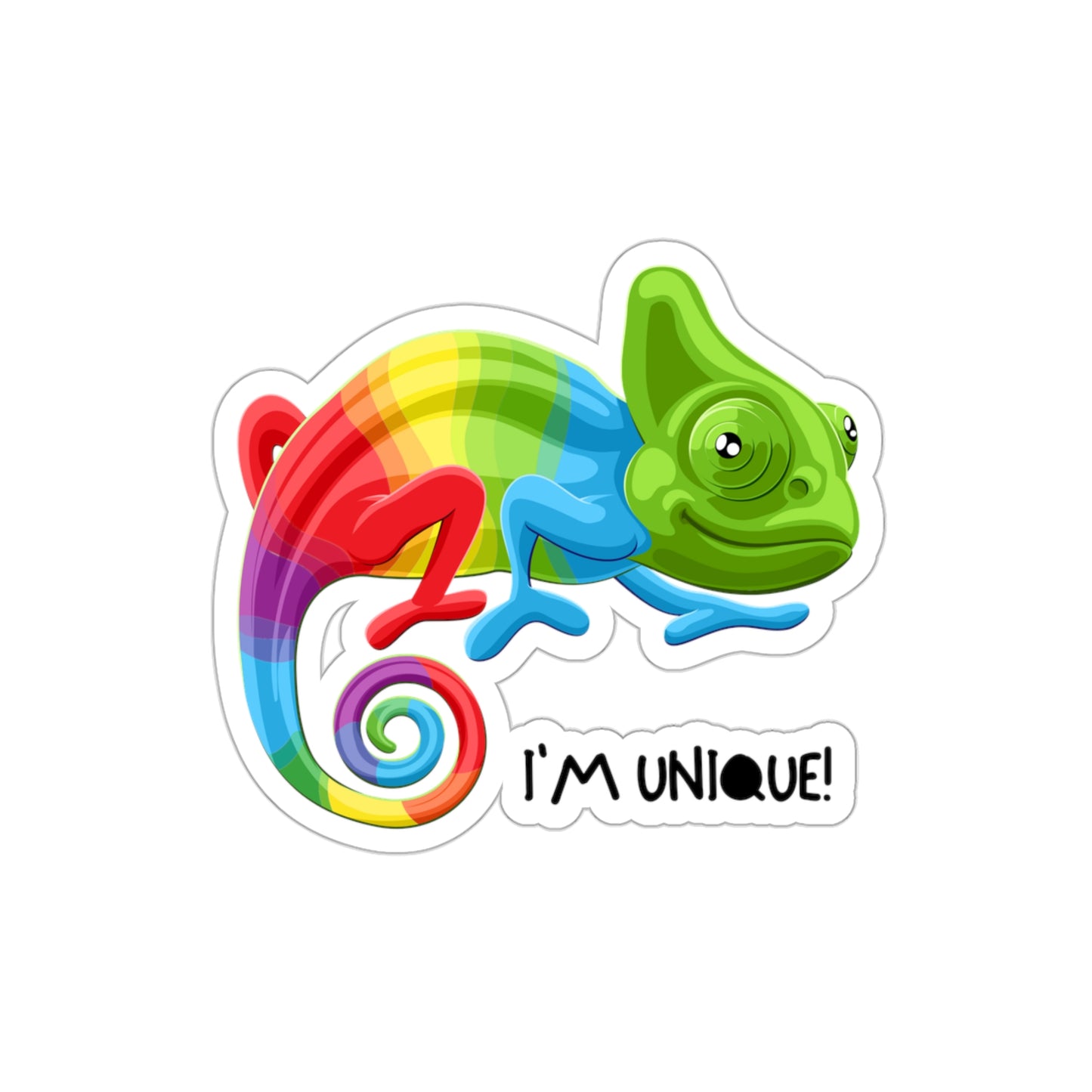 IM UNIQUE COLORFUL CHAMELEON Kiss-Cut Stickers