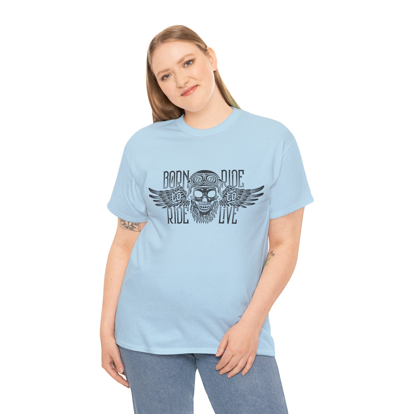 Born To Ride, Ride To Live Heavy Cotton Tee