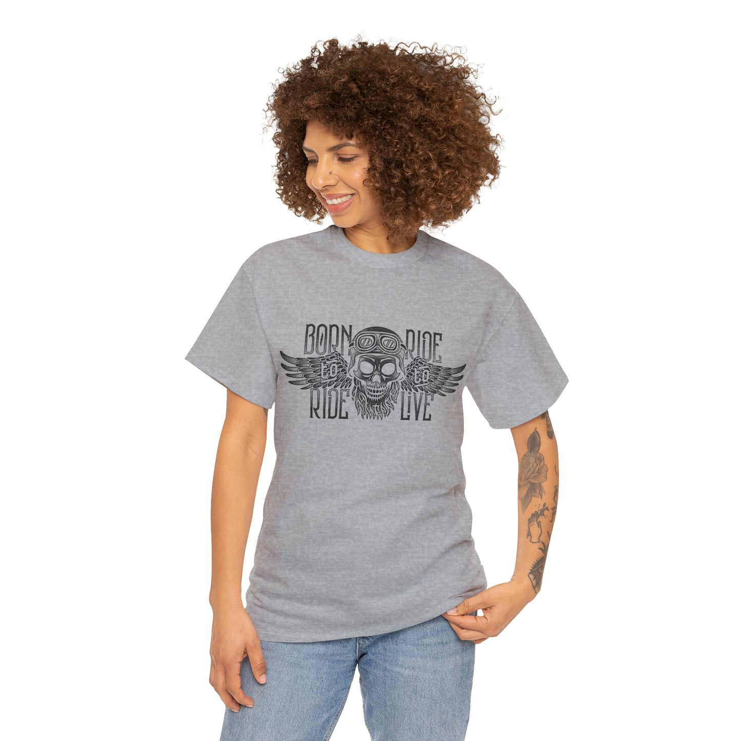 Born To Ride, Ride To Live Heavy Cotton Tee