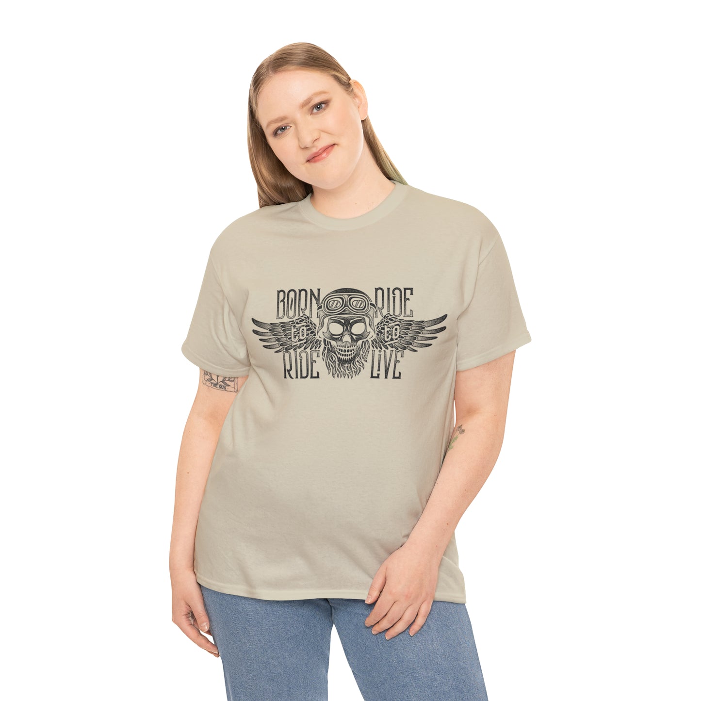 Born To Ride, Ride To Live Heavy Cotton Tee