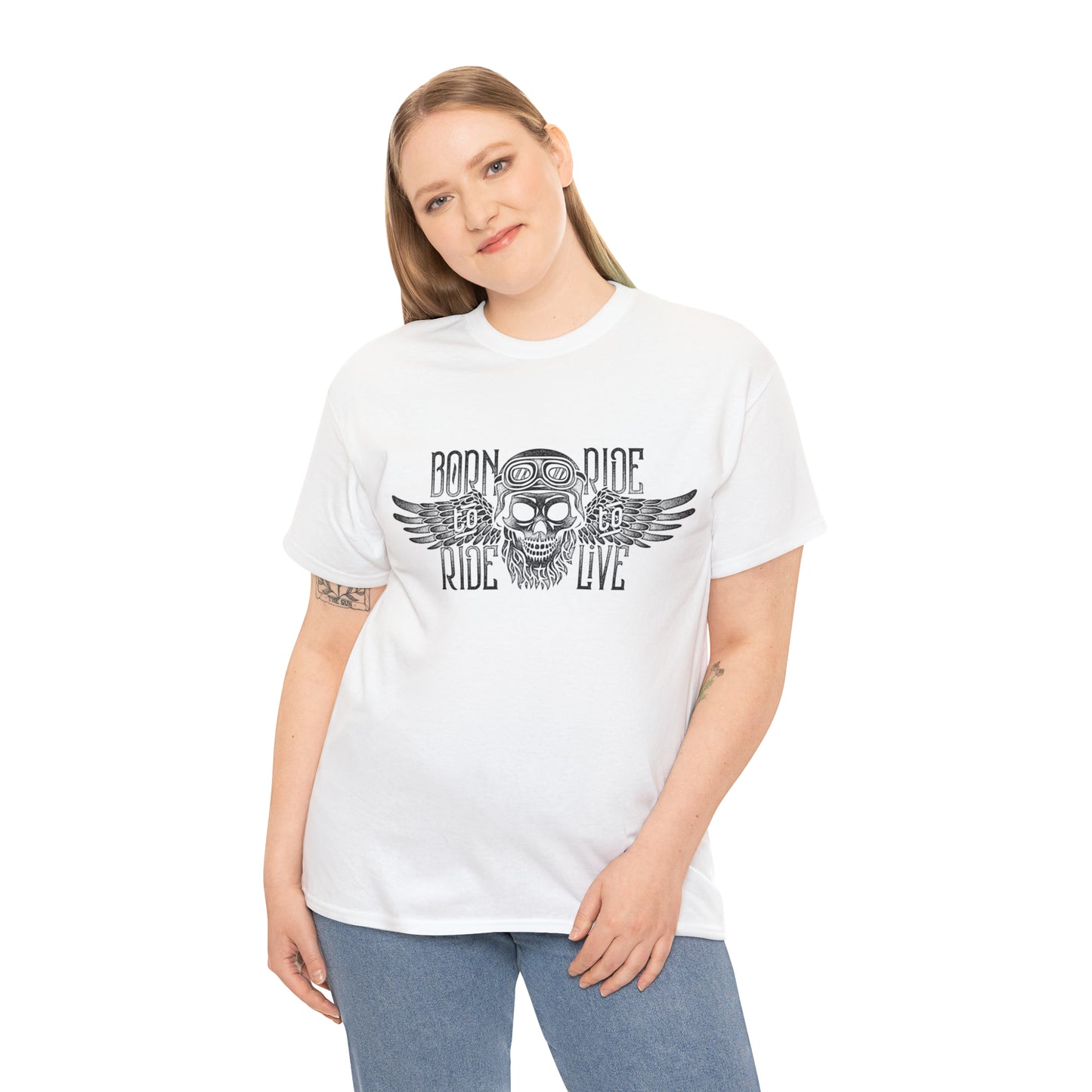 Born To Ride, Ride To Live Heavy Cotton Tee