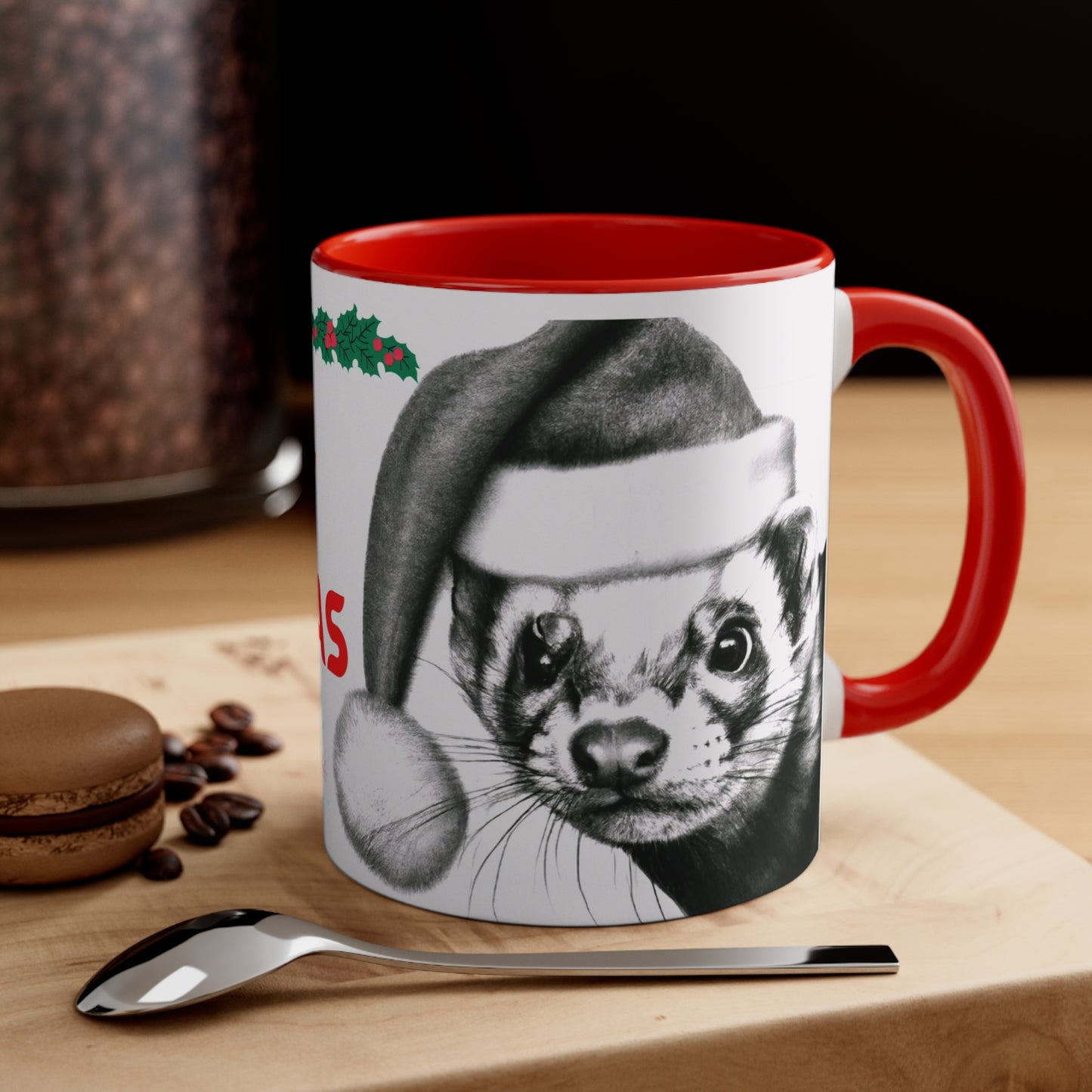 Christmas Santa Ferret Cute Adorable Coffee Mug Merry Christmas, 11oz