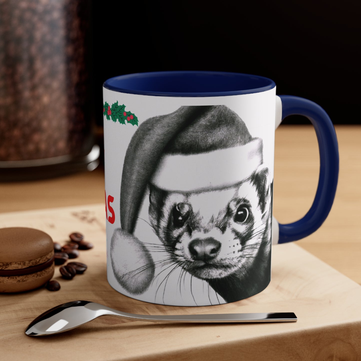 Christmas Santa Ferret Cute Adorable Coffee Mug Merry Christmas, 11oz