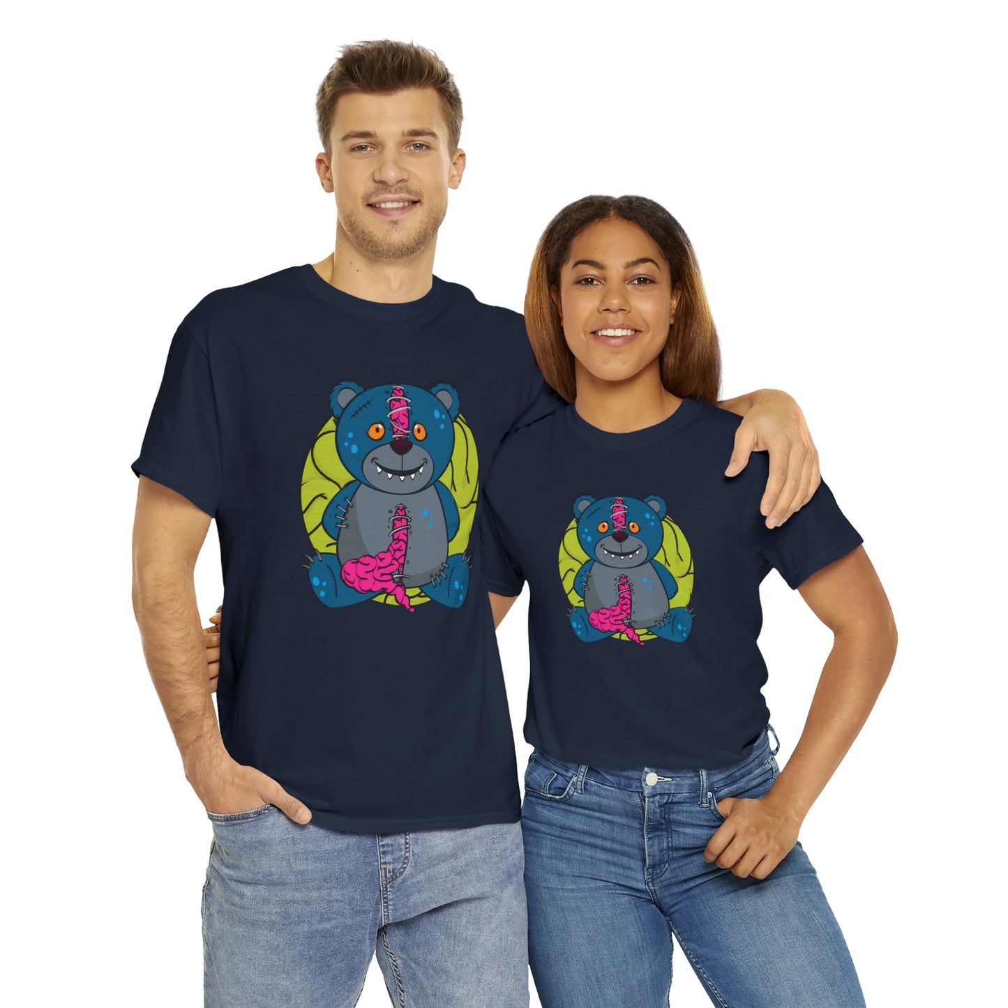 Zombie Brain Teddy Bear Unisex Heavy Cotton Tee