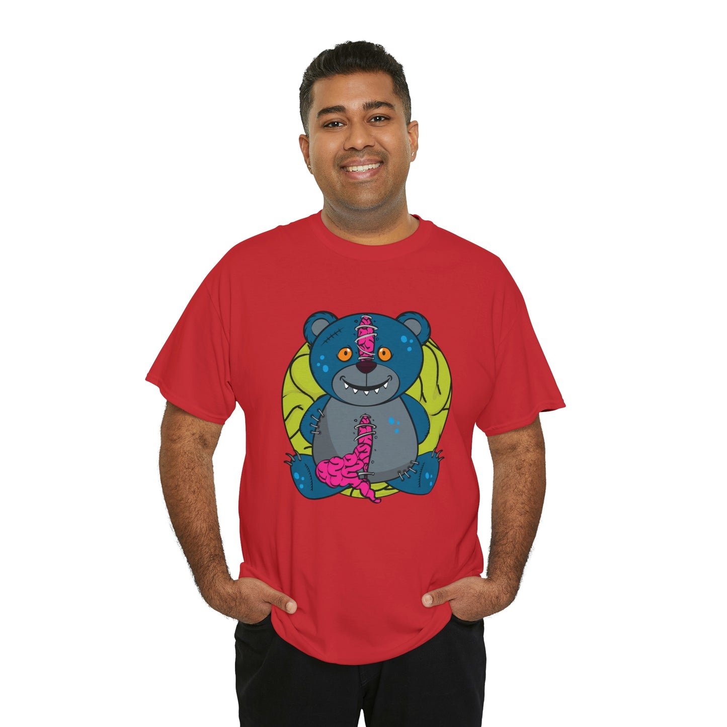 Zombie Brain Teddy Bear Unisex Heavy Cotton Tee