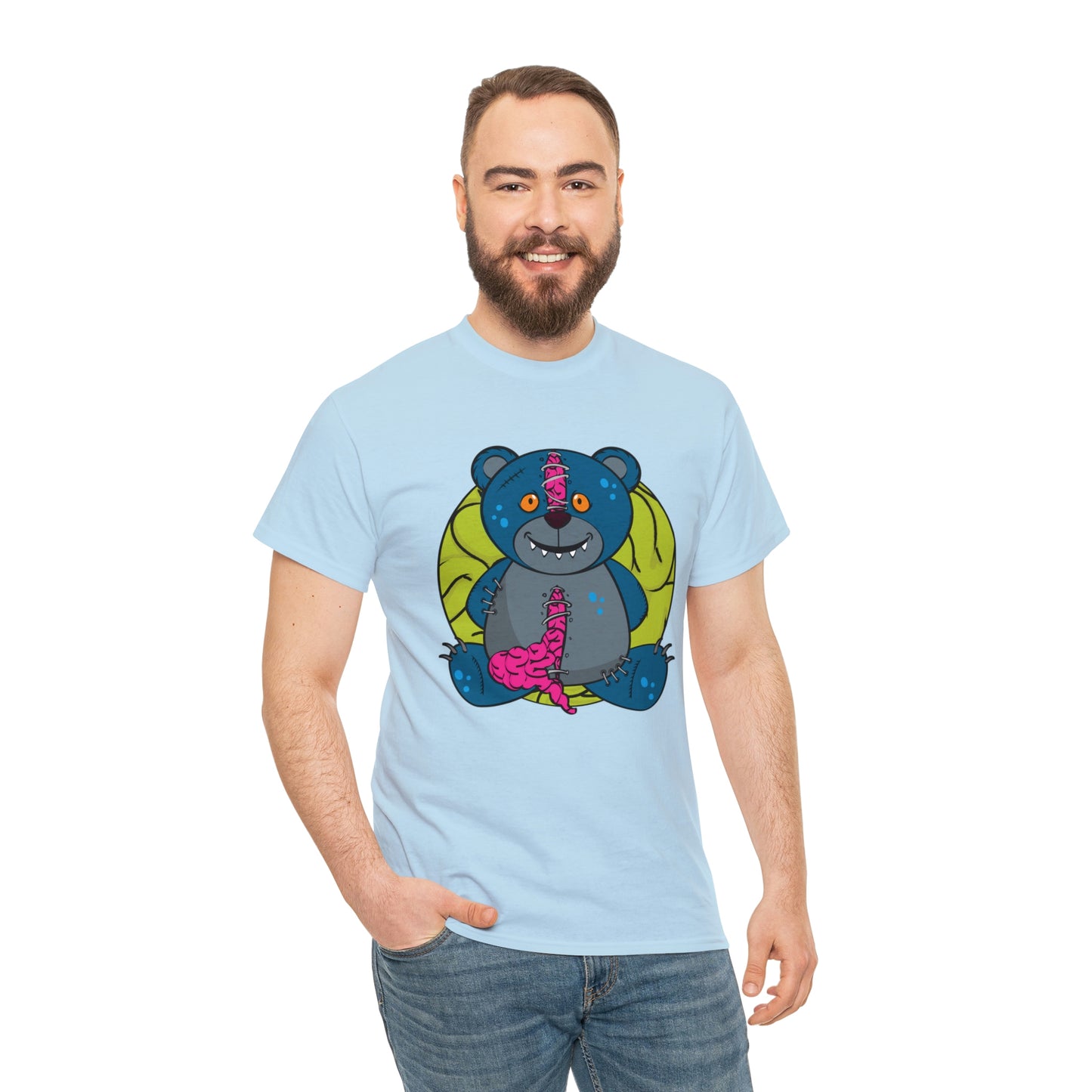 Zombie Brain Teddy Bear Unisex Heavy Cotton Tee