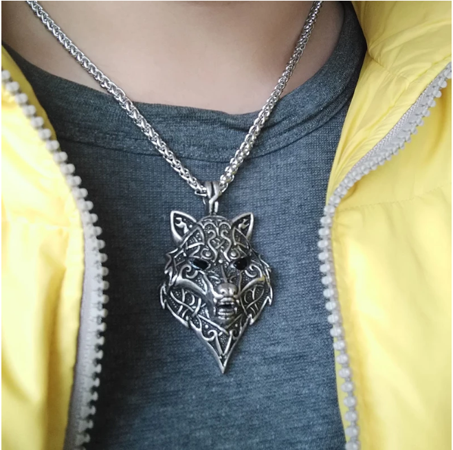 Toke Wolf Viking Norse Pagan Pendant with Chain Necklace