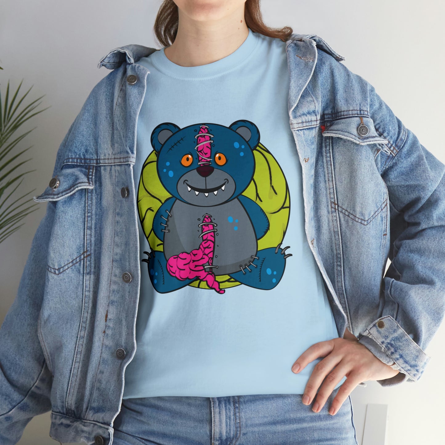 Zombie Brain Teddy Bear Unisex Heavy Cotton Tee