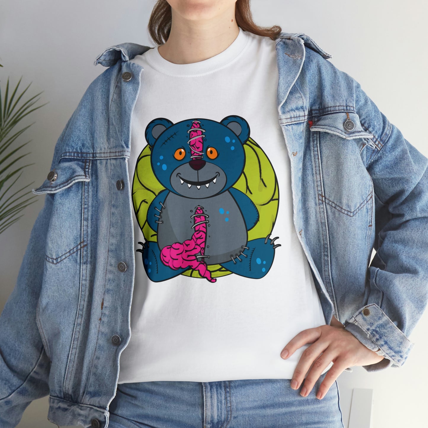 Zombie Brain Teddy Bear Unisex Heavy Cotton Tee