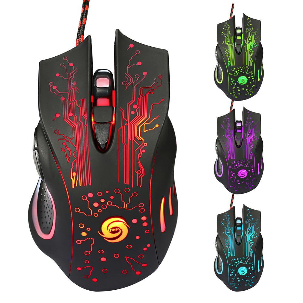 USB Wired Gaming Mouse Adjustable 7 Buttons LED Backlit