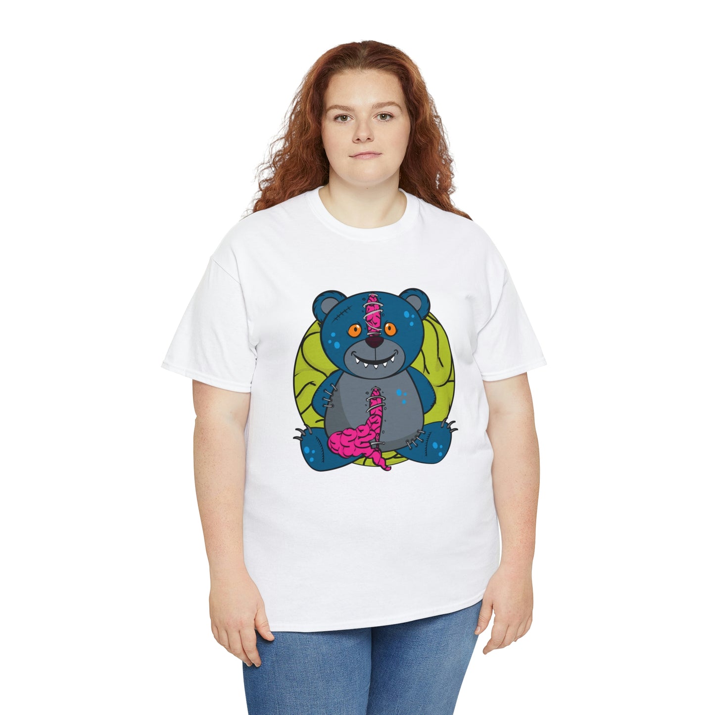 Zombie Brain Teddy Bear Unisex Heavy Cotton Tee