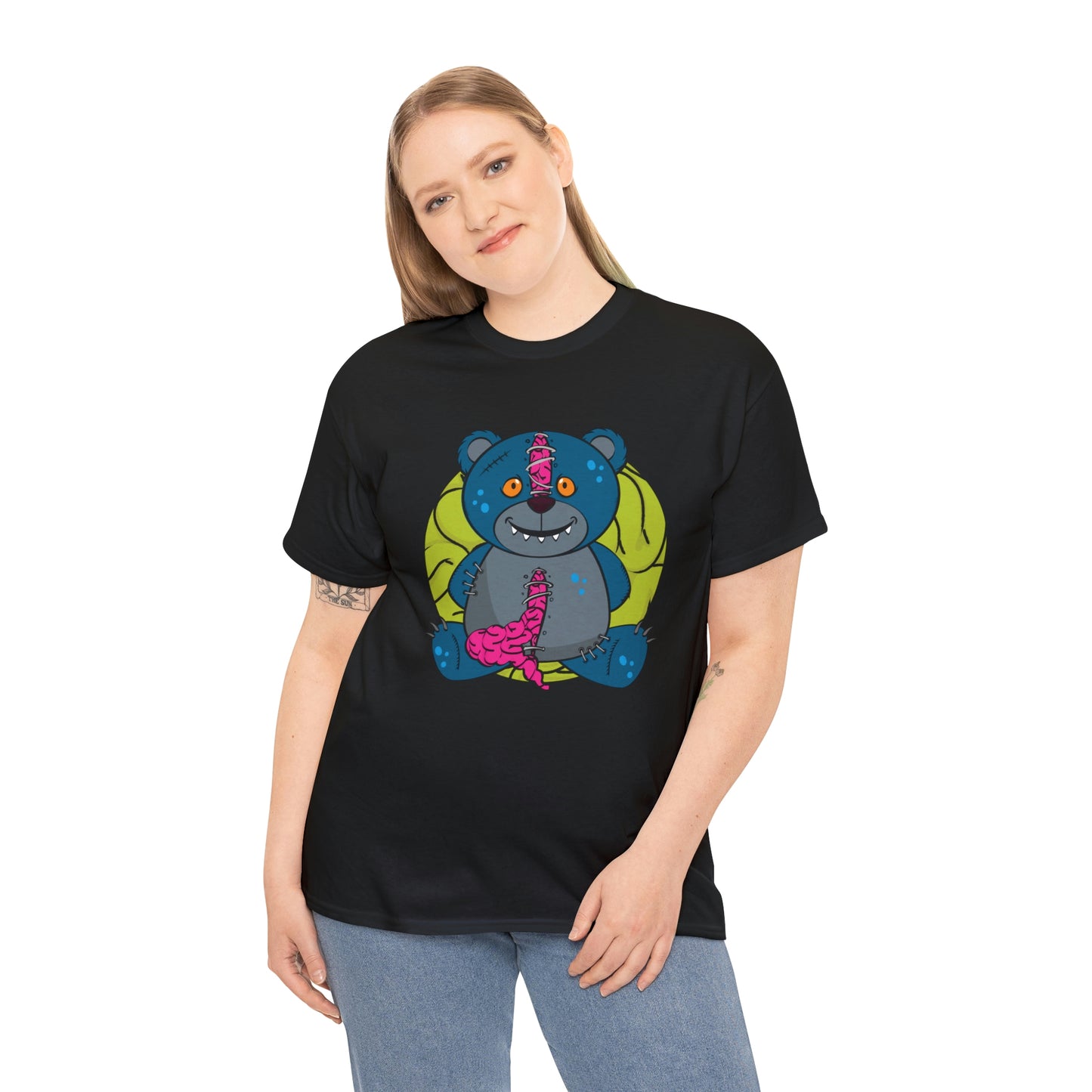 Zombie Brain Teddy Bear Unisex Heavy Cotton Tee