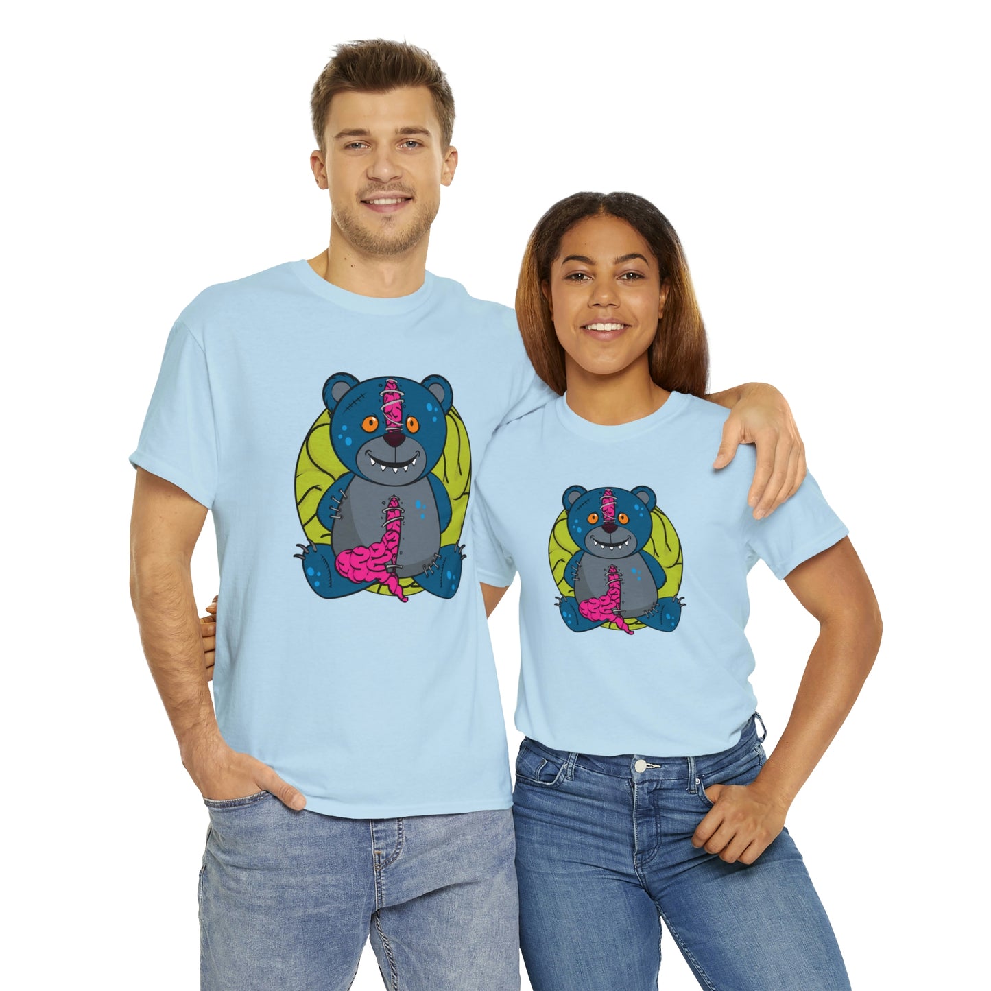 Zombie Brain Teddy Bear Unisex Heavy Cotton Tee