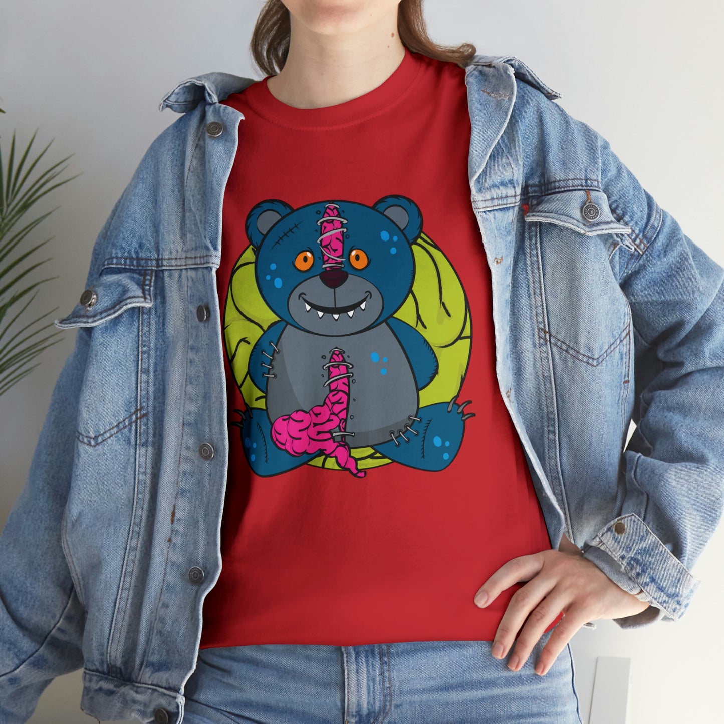 Zombie Brain Teddy Bear Unisex Heavy Cotton Tee