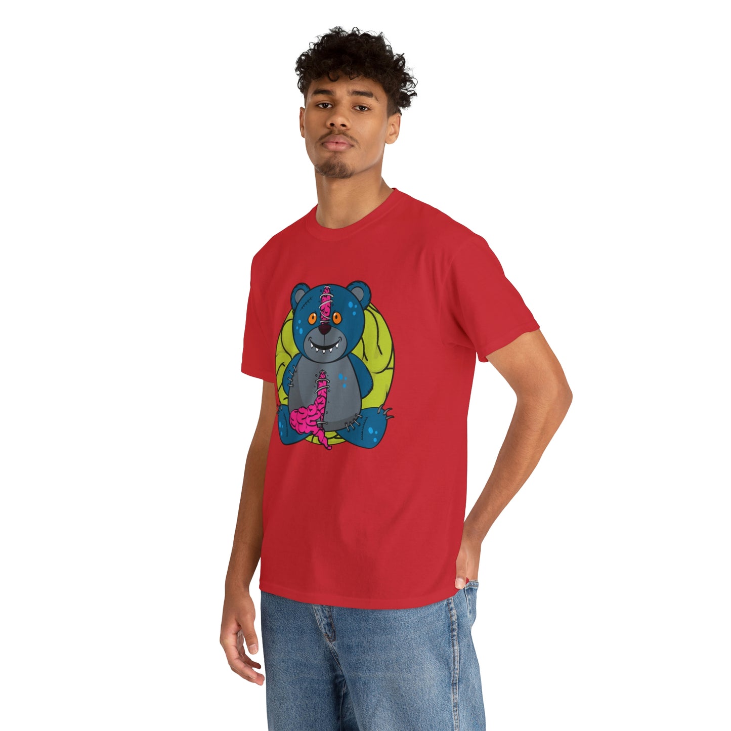 Zombie Brain Teddy Bear Unisex Heavy Cotton Tee