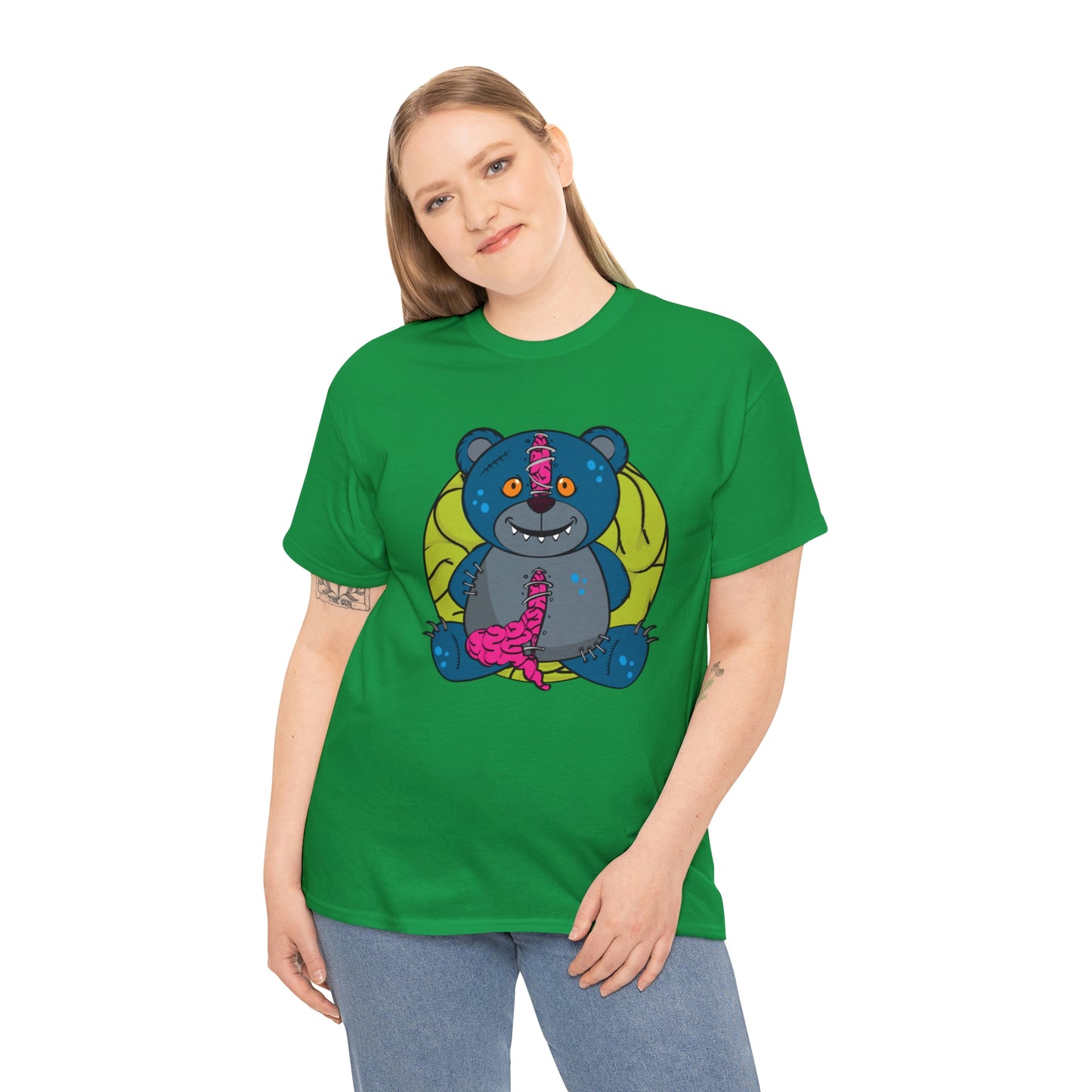 Zombie Brain Teddy Bear Unisex Heavy Cotton Tee