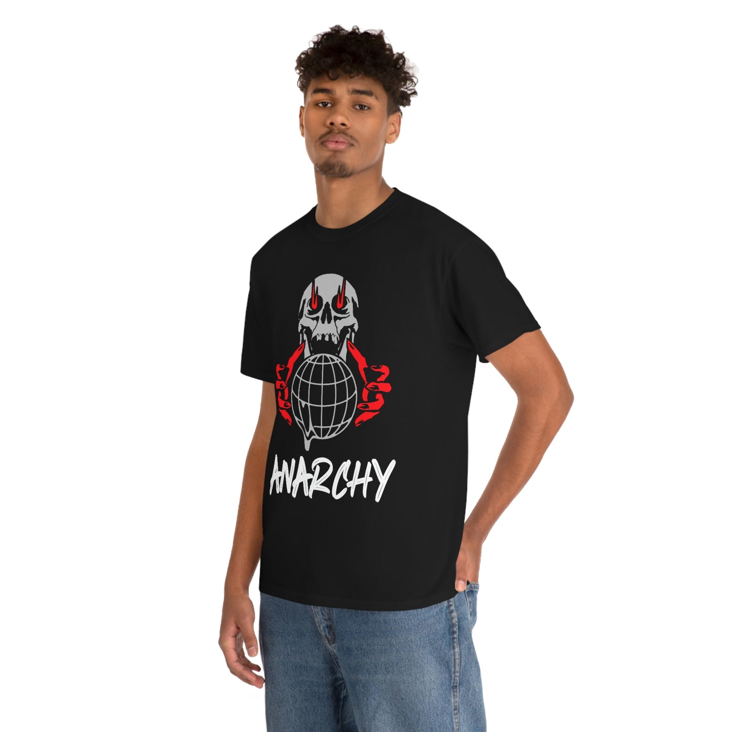 Anarchy World Government Skull Unisex Heavy Cotton Tee