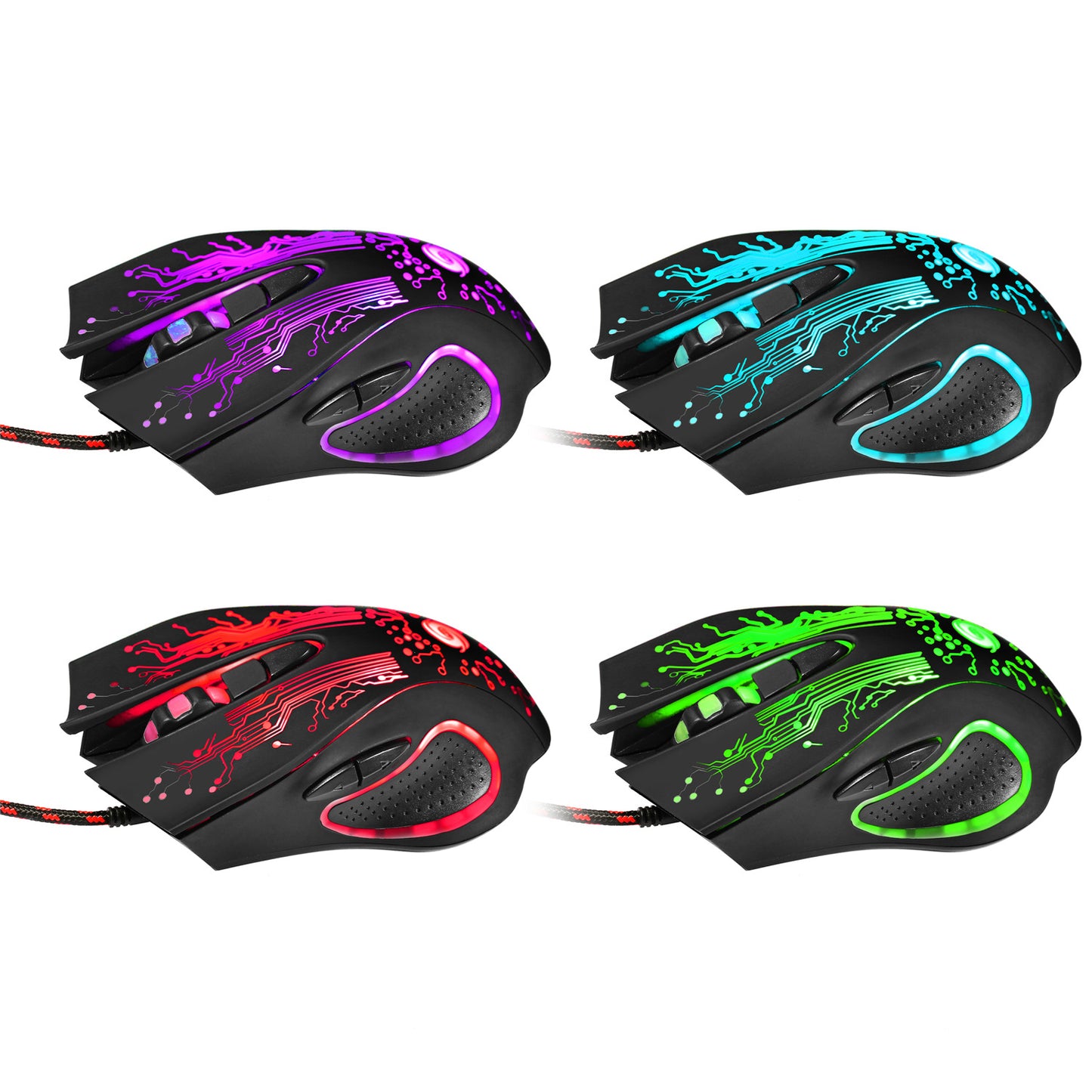 USB Wired Gaming Mouse Adjustable 7 Buttons LED Backlit