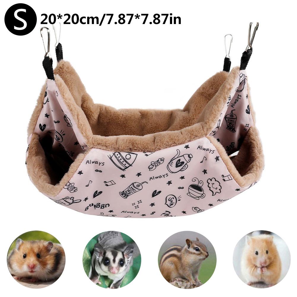 Hamster Hammock Three-layer Small Pet Hanging Bed Winter Warm Plush Hamster Hammock Hanging Nest Cage for Ferret Squirrel