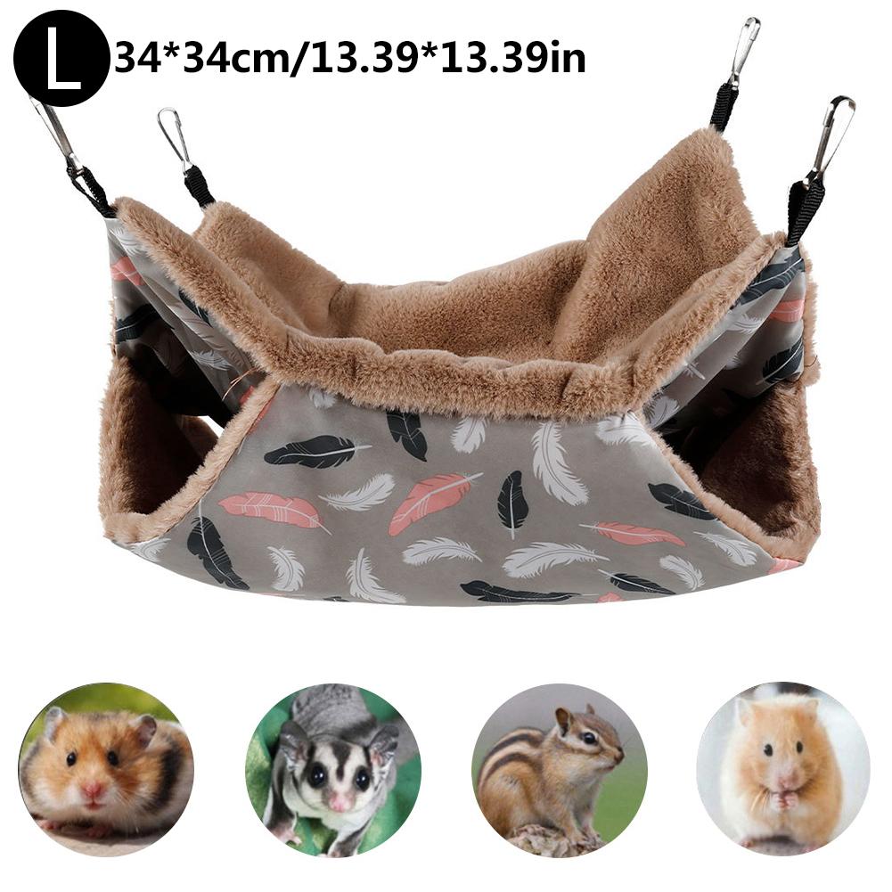 Hamster Hammock Three-layer Small Pet Hanging Bed Winter Warm Plush Hamster Hammock Hanging Nest Cage for Ferret Squirrel