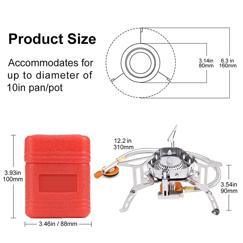 Camping Wind Proof Gas Burner Outdoor Stove Heater