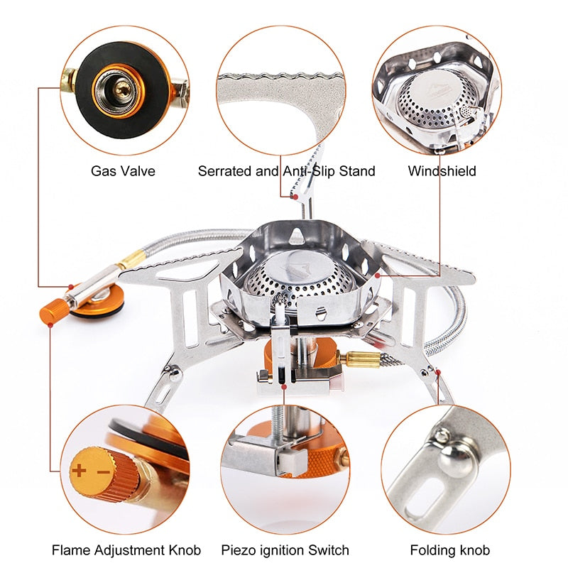 Camping Wind Proof Gas Burner Outdoor Stove Heater