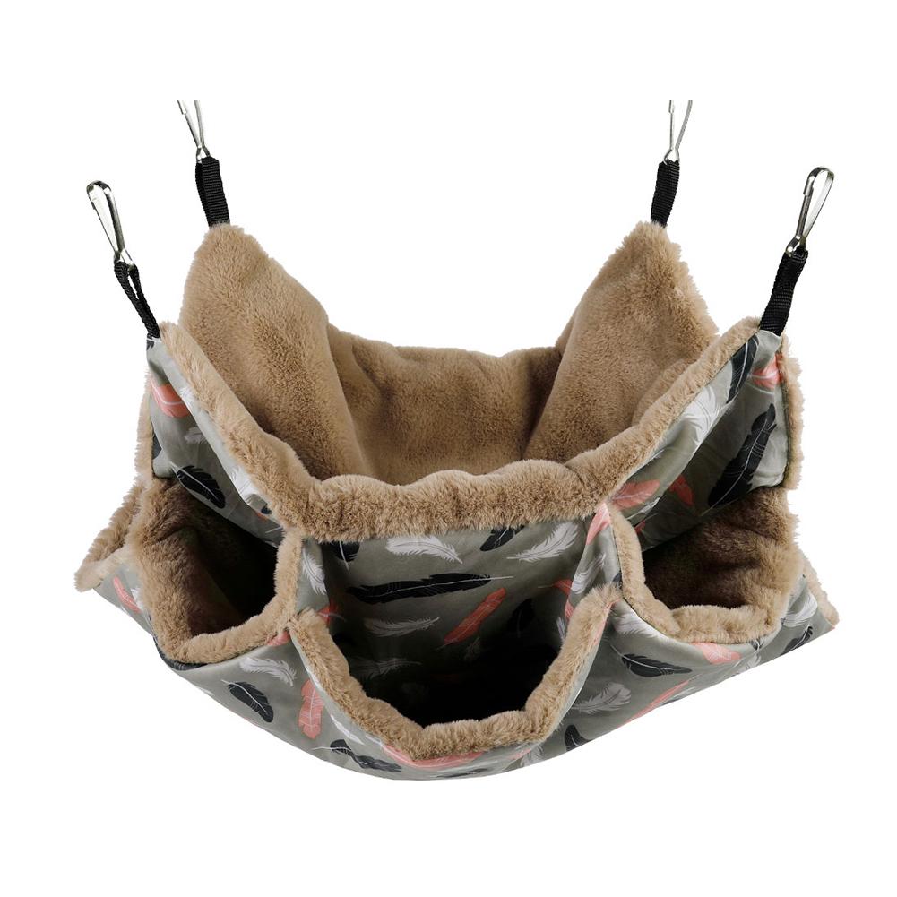 Hamster Hammock Three-layer Small Pet Hanging Bed Winter Warm Plush Hamster Hammock Hanging Nest Cage for Ferret Squirrel