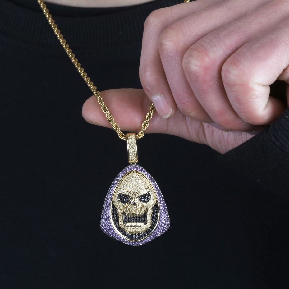 Iced Out Skeletor Pendant Jewelry with Chain