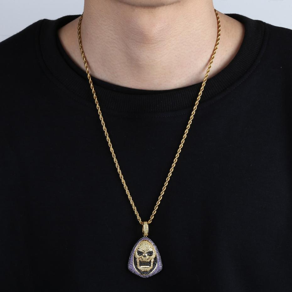 Iced Out Skeletor Pendant Jewelry with Chain