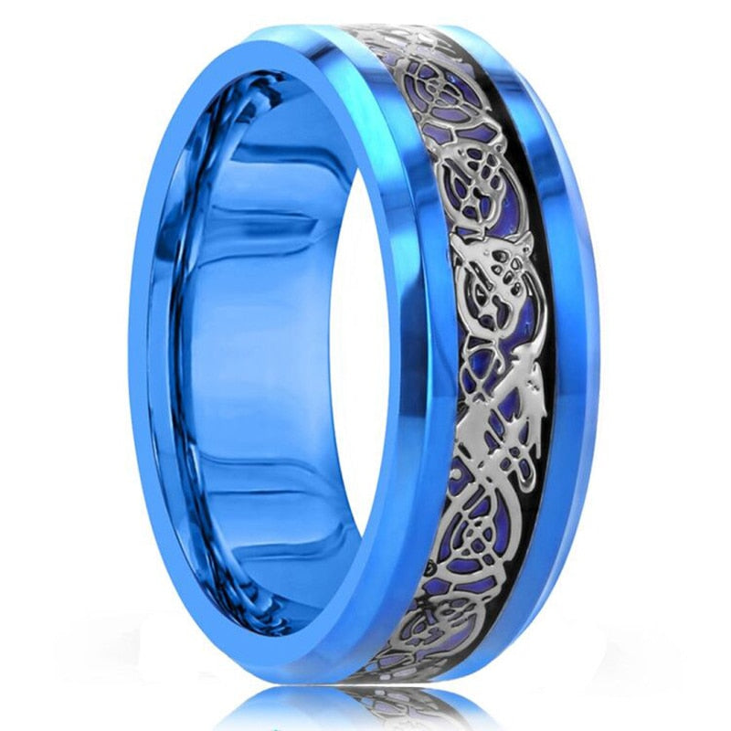 Aqua Blue Embossed Celtic Ring