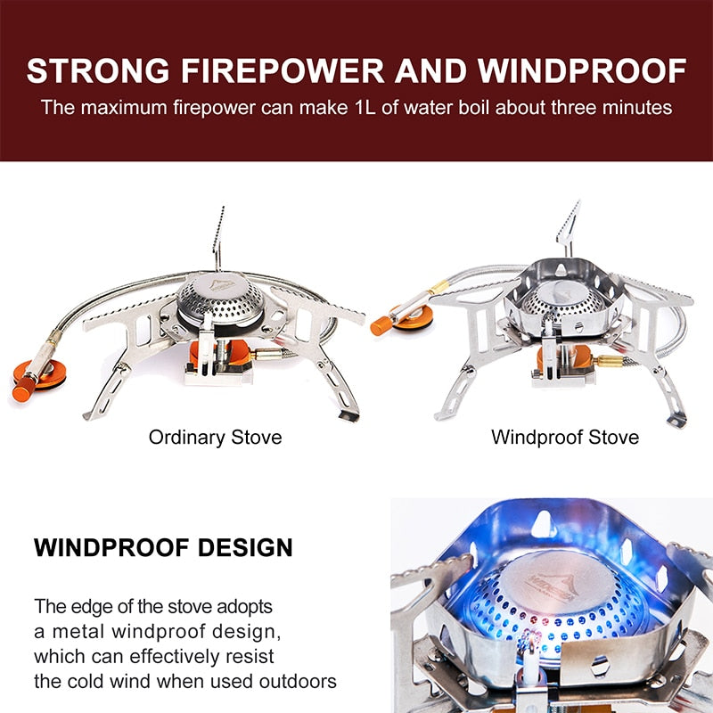 Camping Wind Proof Gas Burner Outdoor Stove Heater