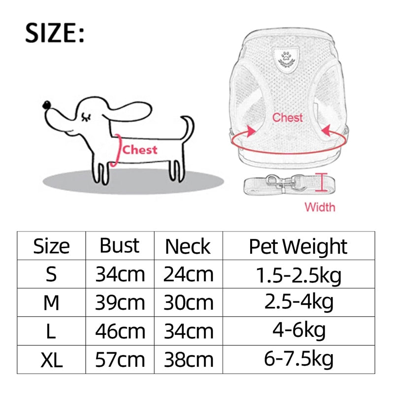 Cat Harness Adjustable Vest Walking Lead Puppy Dogs Small Dog Cat