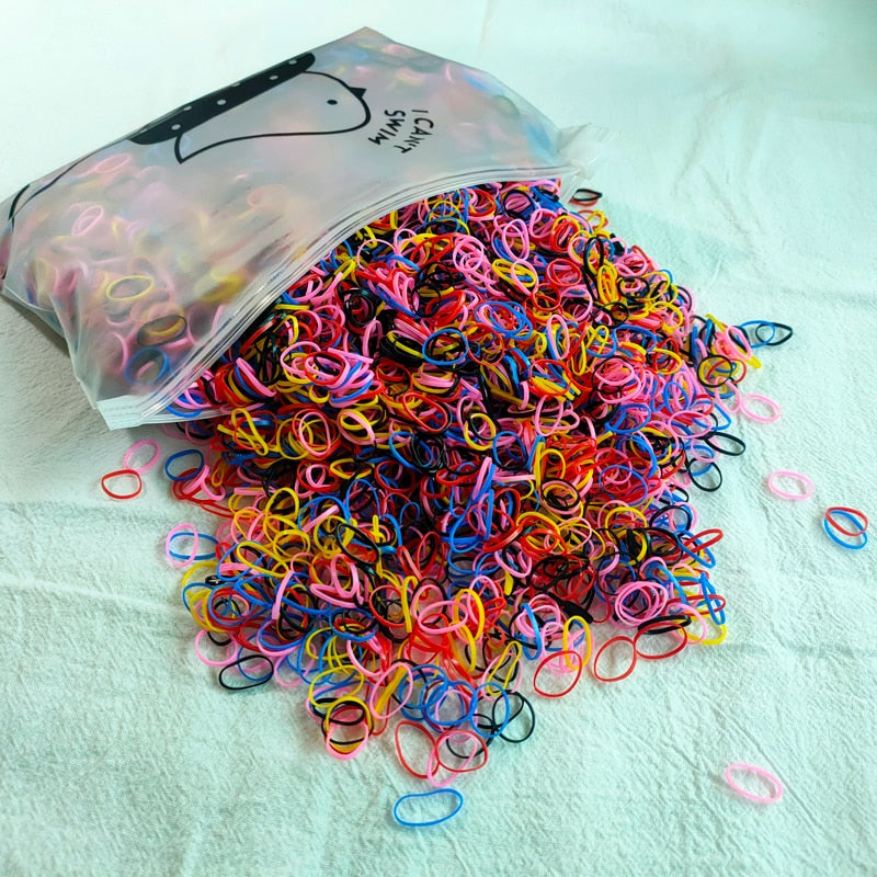 500pcs Small Rubber Bands for Kids Hair Multi Variation