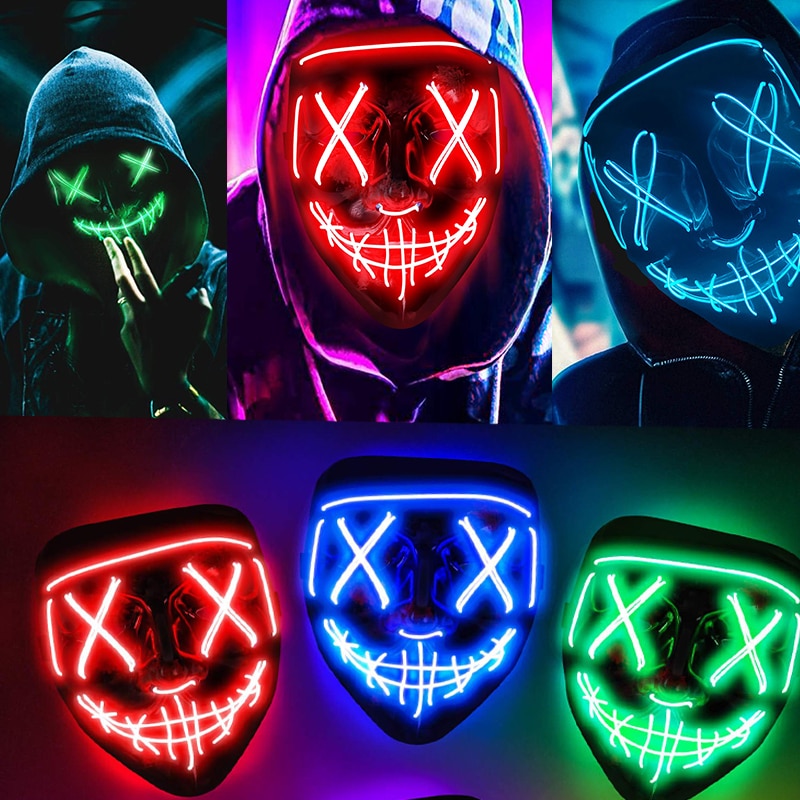 Halloween Neon Led Purge Mask Luminous