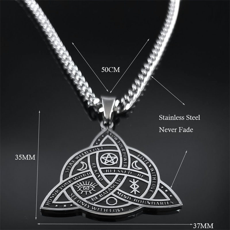 Viking Witch Celtic Knot Pendant Necklace Odin Gothic