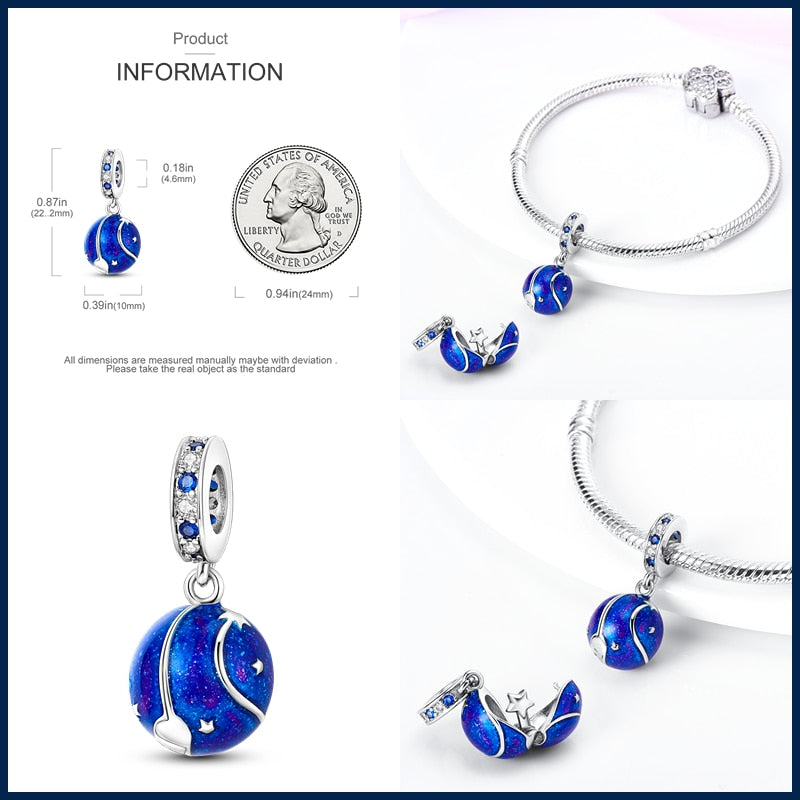 Charms 925 Evil Eye Owl Hot Air Balloon Blue Pandora Tortoise Heart