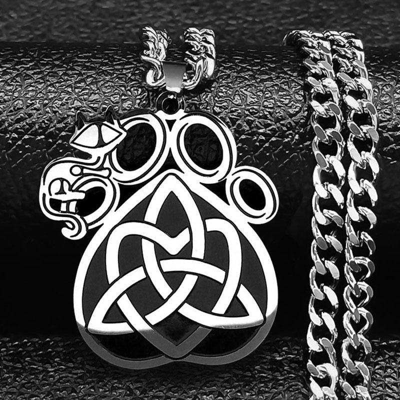 Viking Witch Celtic Knot Pendant Necklace Odin Gothic