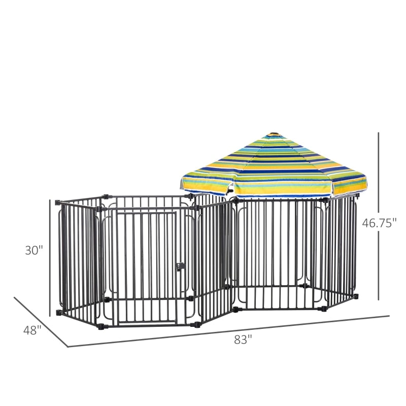 Heavy-duty Pet Playpen Kennel with Door Removable Cover Freestanding