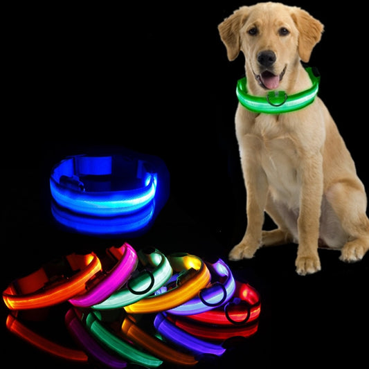 Led Dog Collar Light Night Luminous Pet Products USB Charging