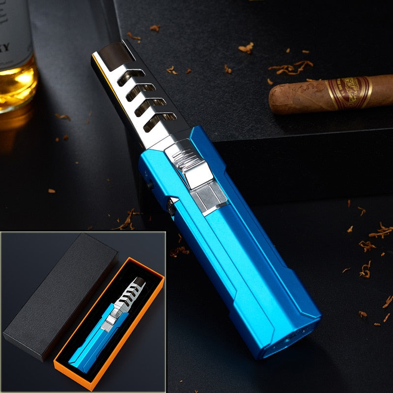 Turbo Metal Blue Flame Gas Lighter Windproof